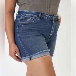 Plus Size High Rise Denim Shorts